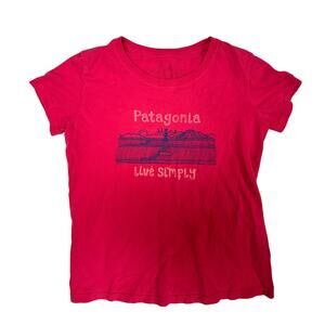 Patagonia T-Shirt Girls Large Youth Live Simply Outdoor Organic Cotton